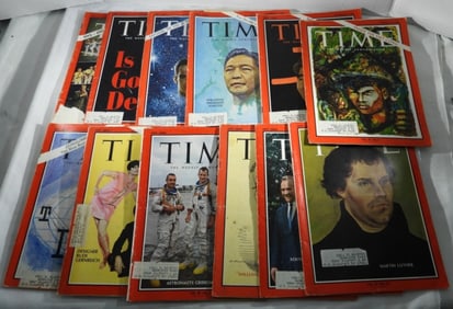(12) 1960S TIME MAGAZINES
