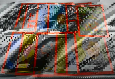 (12) 1960S TIME MAGAZINES: 35,45,55 CENT ISSUES, 1-1965, 4-1966,7-1967, NORMAL WEAR FROM THE YEARS, RIPS, WATER SPOTS, SOME COVERS ARE LOOSE
