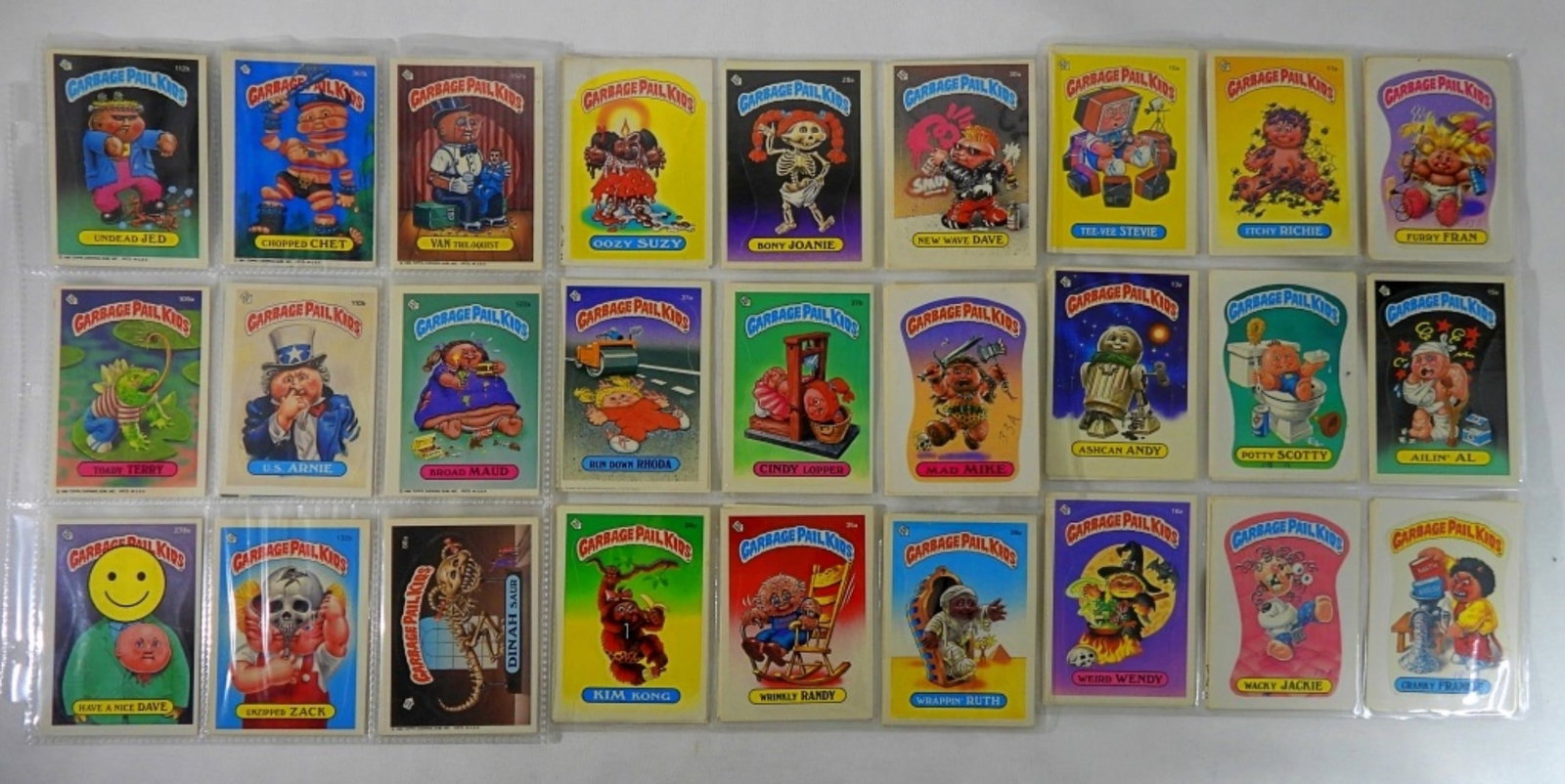(48) 1986/87 GARBAGE PAIL KIDS STICKERS: in SHEETS - EX or BETTER few with ink on back