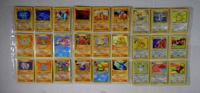 (36) POKEMON TRADING CARDS - MIX YEARS: NICE CONDITION OVERALL / FEW LESSER in SHEETS FRONT & BACK / UNSEARCHED MIX