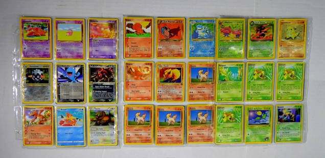 (36) POKEMON TRADING CARDS - MIX YEARS: NICE CONDITION OVERALL / FEW LESSER in SHEETS FRONT & BACK / UNSEARCHED MIX