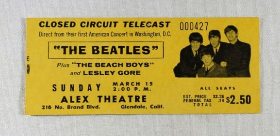 THE BEATLES 1st USA TOUR - TICKET STUB