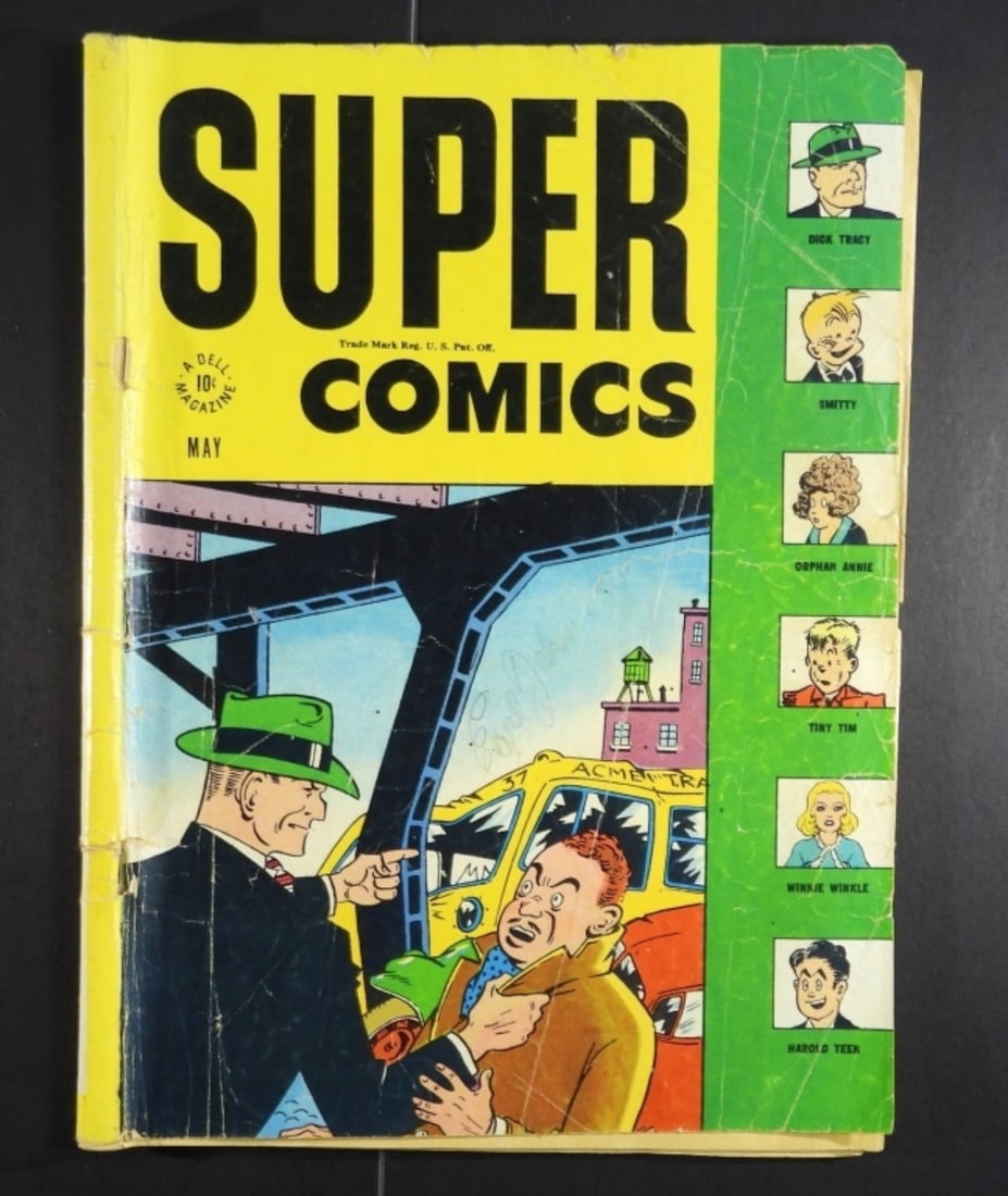 DELL SUPER COMICS / #96 1946: DELL SUPER COMICS ISSUE #96 FROM 1946. HAS SOME WRITING ON THE COVER, SMALL TEARS, COVER IS LOOSE BUT STILL INTACT. SEE PHOTOS