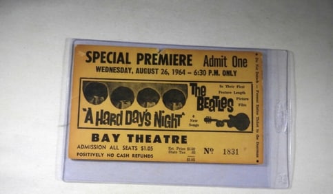 THE BEATLES CONCERT TICKET 1964