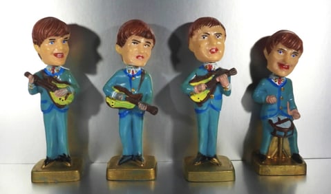 1960's BEATLES MINI BOBBLE HEAD SET of 4