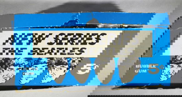 1964 TOPPS BEATLES VENDING BOX w/CARDS: 160 CARDS - GREAT MIX - NICE CONDITION OVERALL EM - LID DETACHED On (1) SIDE