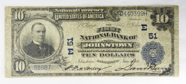 1902 $10 JOHNSTOWN, PA NATL NOTE