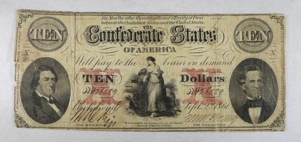 $10 CONFEDERATE STATES of AMERICA