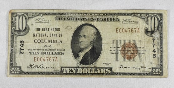 $10 NATIONAL CURRENCY COLUMBUS, OHIO