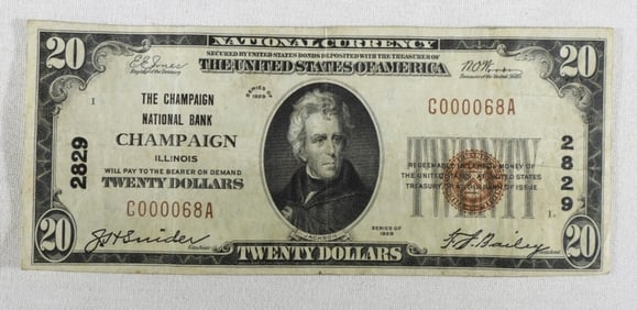 $20 NATIONAL CURRENCY CHAMPAIGN, IL