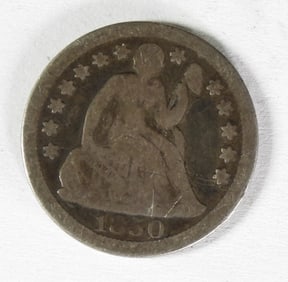 1850 SEATED SILVER DIME