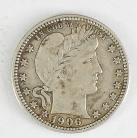 1906-D BARBER HEAD QUARTER