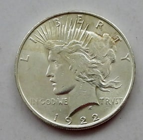 1922 PEACE DOLLAR BU