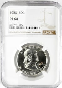 1950 FRANKLIN HALF DOLLAR NGC PF64