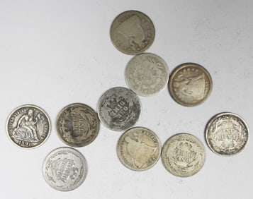 10 SEATED DIMES