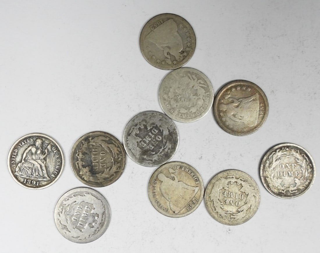 10 SEATED DIMES (1 of 2)