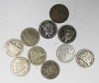 10 SEATED DIMES
