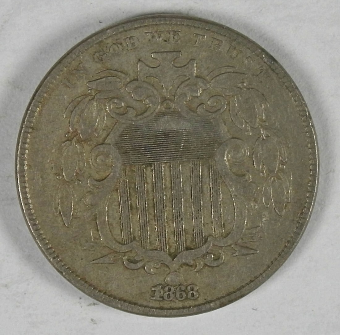 1868 SHIELD NICKEL: BID HERE WITH VINTAGE AUCTIONS!