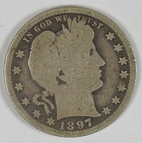 1897-O BARBER SILVER QUARTER