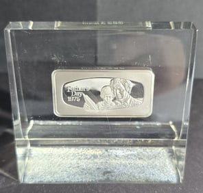 1975 FATHERS DAY STERLING PAPER WEIGHT