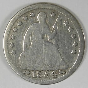 1854 SEATED LIBERTY HALF DIME