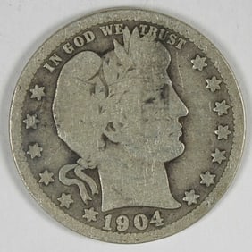 1904-O BARBER SILVER QUARTER