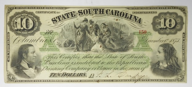 $10 SOUTH CAROLINA OBSOLETE NOTE