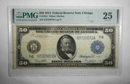 $50 1914 FEDERAL RESERVE NOTE PMG 25