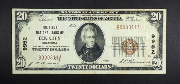 $20 NATIONAL CURRENCY ELK CITY, OKLAHOMA