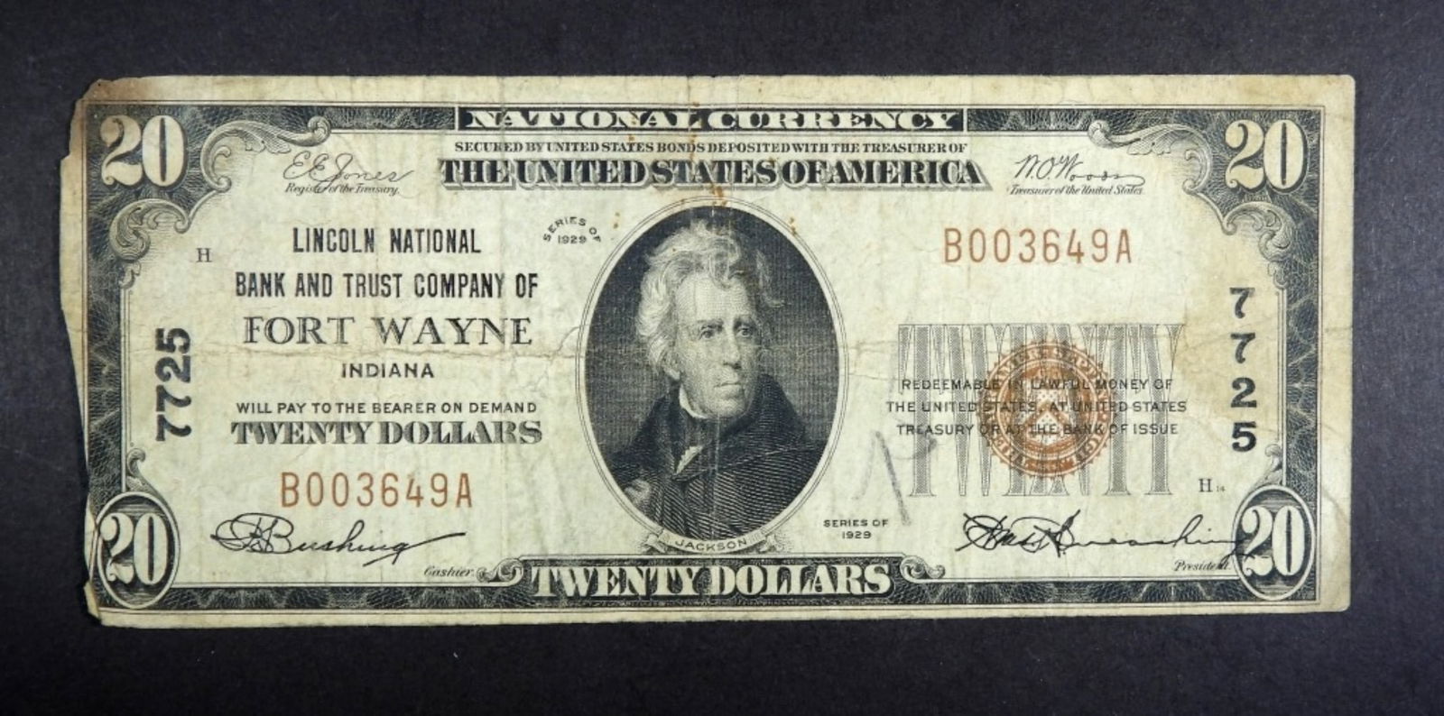 $20 NATIONAL CURRENCY FORT WAYNE, IN (1 of 2)
