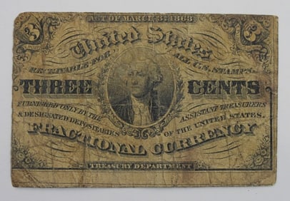1863 3c FRACTIONAL CURRENCY