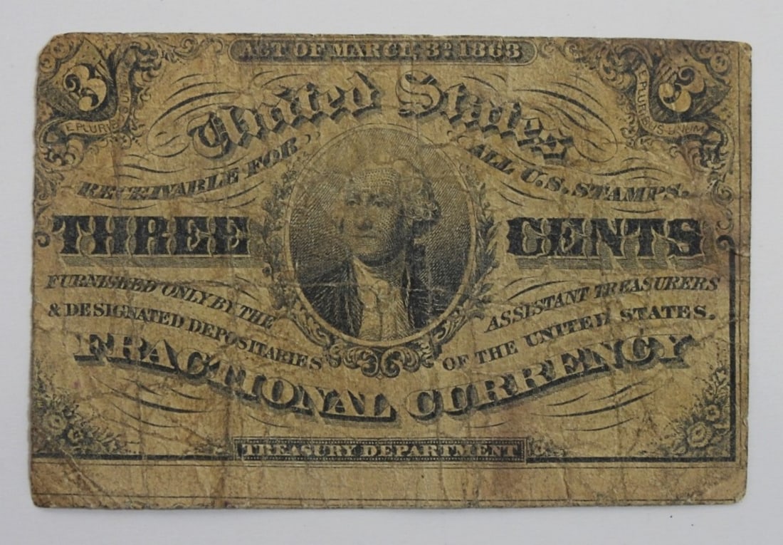 1863 3c FRACTIONAL CURRENCY (1 of 2)