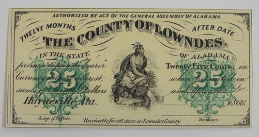 1866 TWENTY-FIVE CENT FRACTIONAL NOTE
