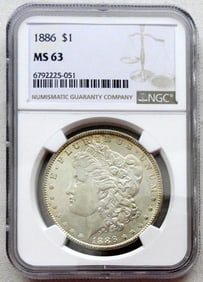 1886 MORGAN DOLLAR NGC MS-63