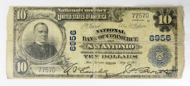 1902 $10 SAN ANTONIO, TX NATL NOTE