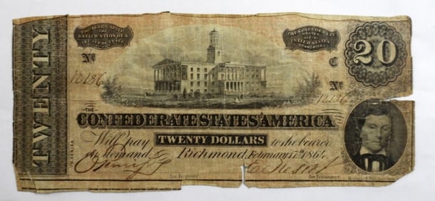 1864 $20 CONFEDERATE NOTE