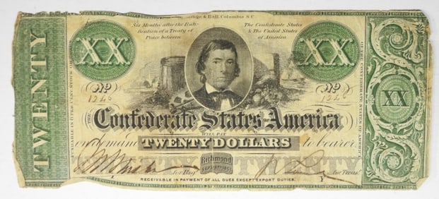 1861 $20 CONFEDERATE STATES OF AMERICA