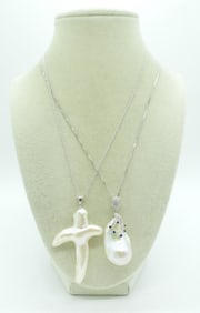 LARGE FRESHWATER PEARL 925 NECKLACES