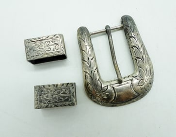 STERLING VTG BELT BUCKLE PIECES