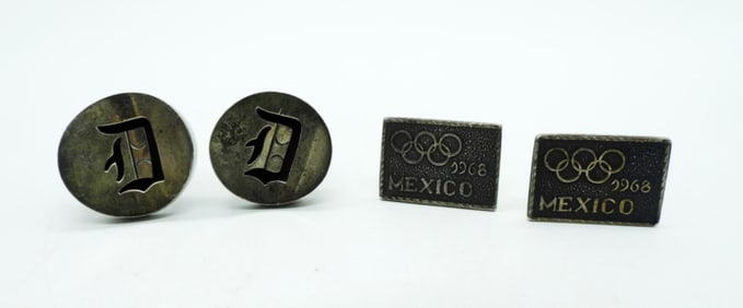 TAXCO 925 & MEXICO 1968 CUFFLINKS