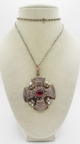 VTG STERLING JERUSALEM CROSS PENDANT