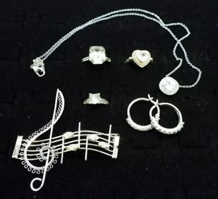 SIMULATED DIAMOND 925 RINGS, PIN & MORE