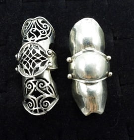 (2) ARTICULATED STERLING RINGS