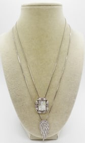 (2) STERLING NECKLACES, MOP & WING