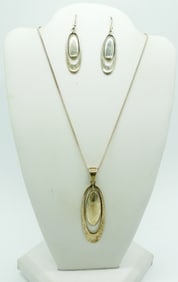 MATCHING STERLING NECKLACE & EARRINGS