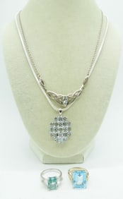 AQUAMARINE & BLUE TOPAZ 925 JEWELRY