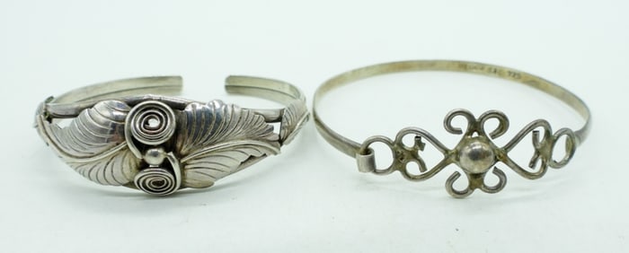(2) STERLING BRACELETS - VERY DETAILED
