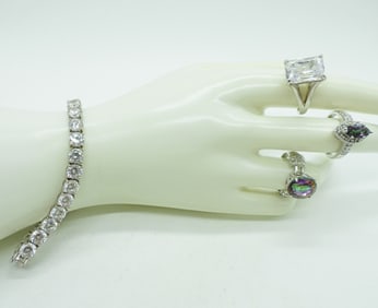 MYSTIC TOPAZ & SIMULATED DIAMOND 925