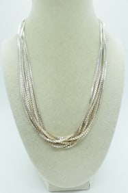(8) STERLING BOX CHAIN NECKLACES
