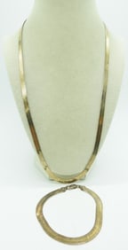 STERLING GOLD TONE NECKLACE BRACELET